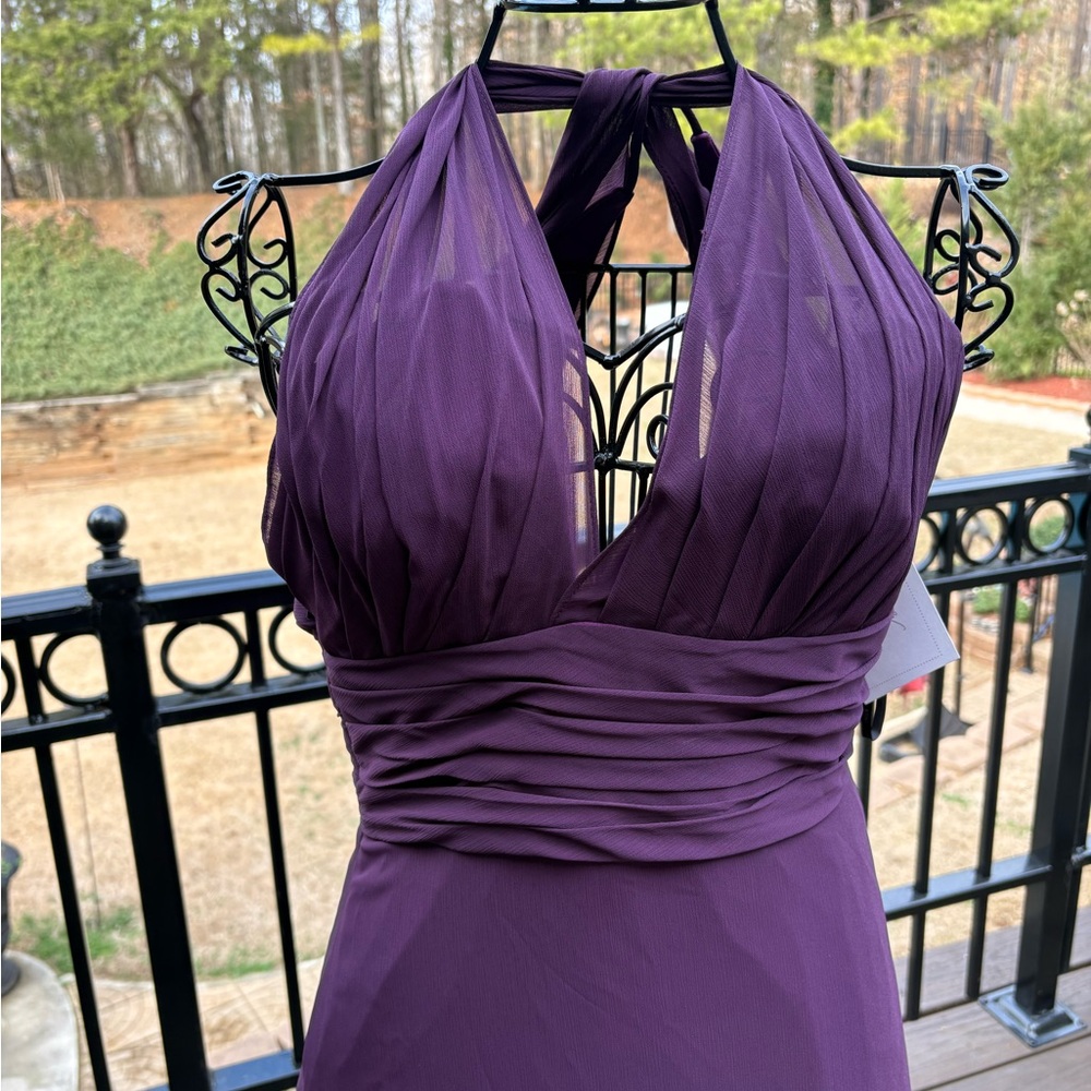 NWT WTOO Purple Ruched Halter Gown